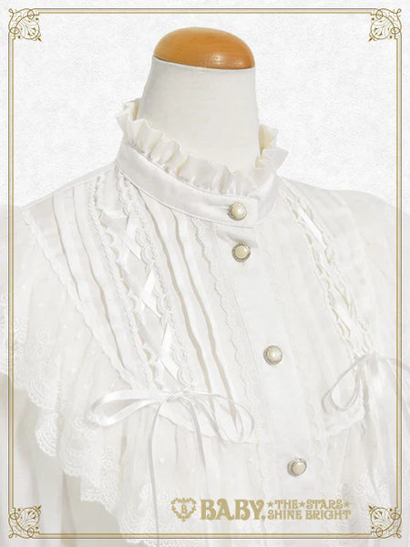 B50BL428 Cinderella Stand-collar Satin Blouse