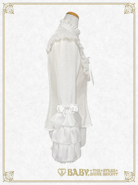B50BL428 Cinderella Stand-collar Satin Blouse