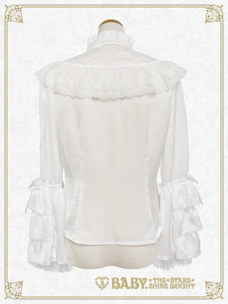 B50BL428 Cinderella Stand-collar Satin Blouse