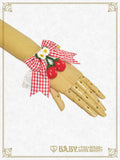 B50CF017 Swinging Strawberry's Happy Berry Present Gingham Cuffs