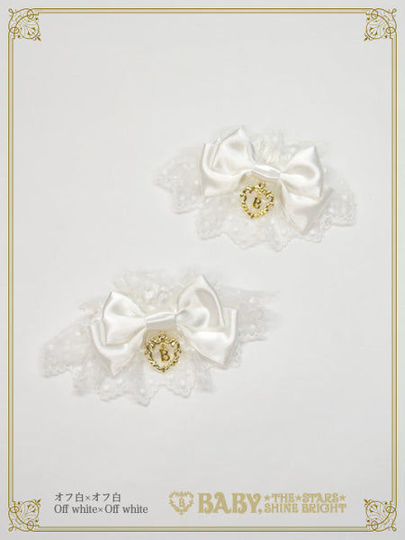 B50CF024 Satin Ribbon Tulle Lace Cuffs