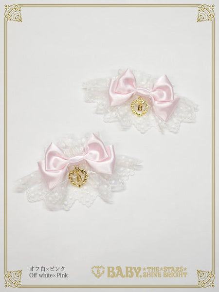 B50CF024 Satin Ribbon Tulle Lace Cuffs