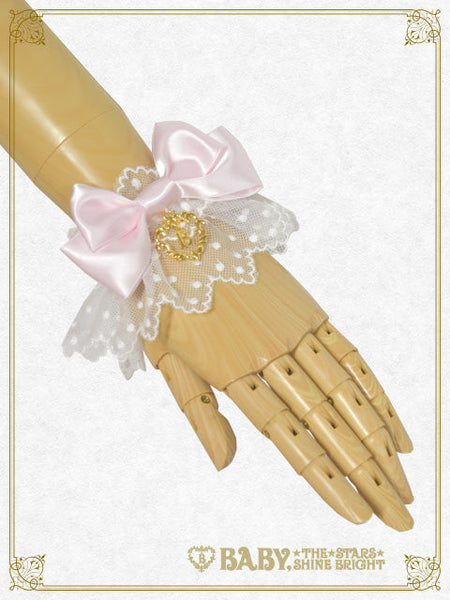B50CF024 Satin Ribbon Tulle Lace Cuffs