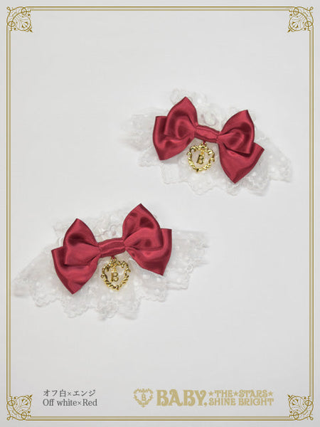 B50CF024 Satin Ribbon Tulle Lace Cuffs