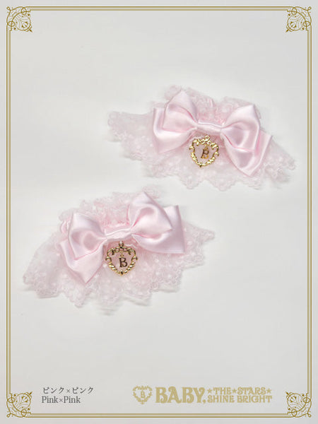 B50CF024 Satin Ribbon Tulle Lace Cuffs