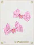B50HA711 Kumya-chan's Fun Fun Gingham Parade Ribbon Clip