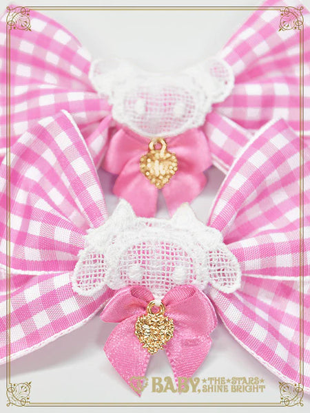 B50HA711 Kumya-chan's Fun Fun Gingham Parade Ribbon Clip