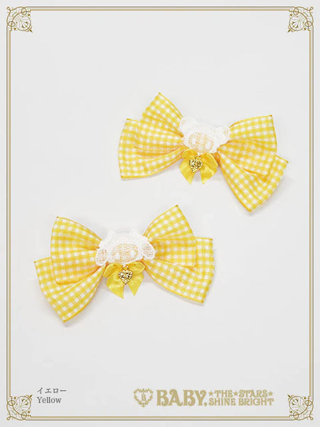 B50HA711 Kumya-chan's Fun Fun Gingham Parade Ribbon Clip