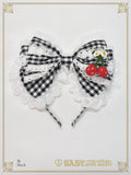 B50HA958 Swinging Strawberry's Happy Berry Present Gingham Headbow
