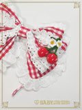 B50HA958 Swinging Strawberry's Happy Berry Present Gingham Headbow