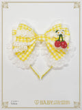 B50HA958 Swinging Strawberry's Happy Berry Present Gingham Headbow