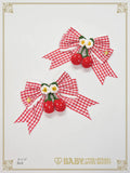 B50HA960 Swinging Strawberry's Happy Berry Present Gingham Ribbon Clips