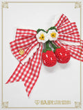 B50HA960 Swinging Strawberry's Happy Berry Present Gingham Ribbon Clips