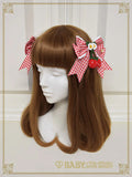 B50HA960 Swinging Strawberry's Happy Berry Present Gingham Ribbon Clips