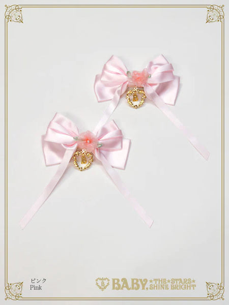 B50HA968 Sugar Little Rose Ribbon Clips
