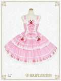B50JS228 Swinging Strawberry's Happy Berry Present Gingham Jumperskirt