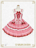 B50JS228 Swinging Strawberry's Happy Berry Present Gingham Jumperskirt