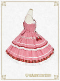 B50JS228 Swinging Strawberry's Happy Berry Present Gingham Jumperskirt