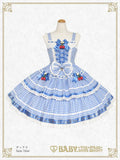 B50JS228 Swinging Strawberry's Happy Berry Present Gingham Jumperskirt