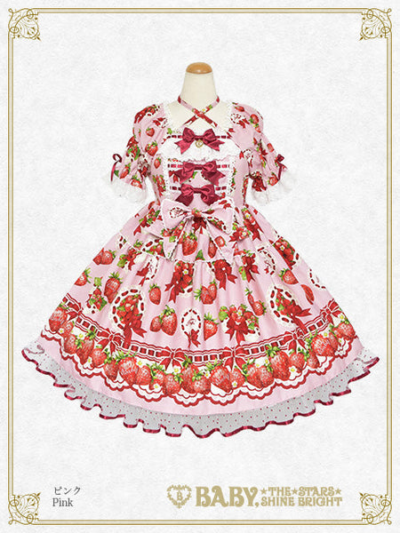 B50OP322 Love’s Strawberry Afternoon Tea One-Piece Dress