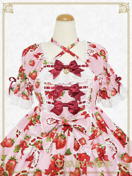 B50OP322 Love’s Strawberry Afternoon Tea One-Piece Dress