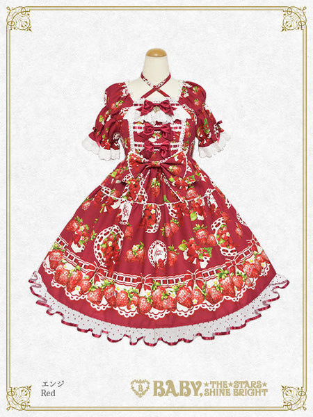 B50OP322 Love’s Strawberry Afternoon Tea One-Piece Dress