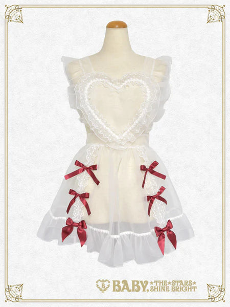 B50OT042 Organdy Ribbon Heart Apron