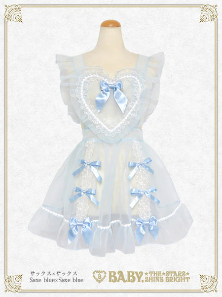 B50OT042 Organdy Ribbon Heart Apron