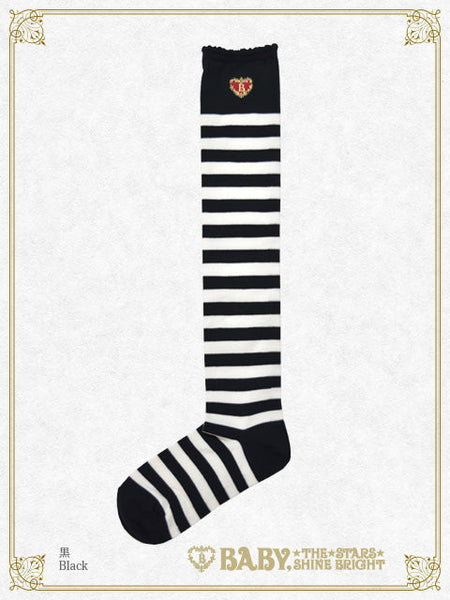 B50SC811 Princess Drop Embroidery Border Over Knee Socks