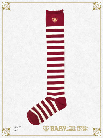 B50SC811 Princess Drop Embroidery Border Over Knee Socks