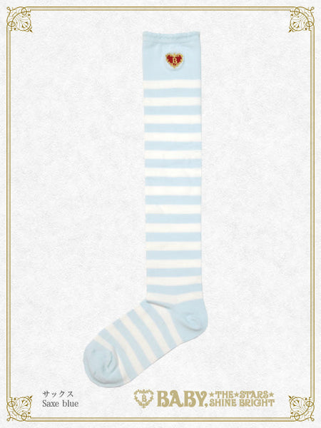 B50SC811 Princess Drop Embroidery Border Over Knee Socks