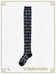 B50SC813 BABY Diamond Pattern See-through Over-the-Knee Socks
