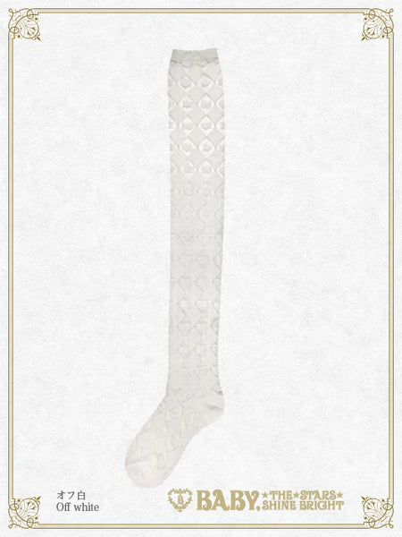 B50SC813 BABY Diamond Pattern See-through Over-the-Knee Socks