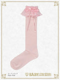 B50SC814 Ribbon Lace Knee Socks
