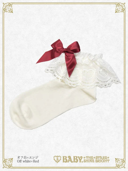 B50SC817 Heart Lace Ankle Socks