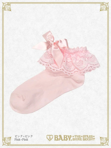 B50SC817 Heart Lace Ankle Socks