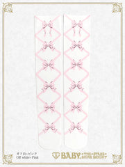 B50SC821 Ribbon Printed Over Knee Socks