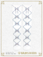 B50SC821 Ribbon Printed Over Knee Socks