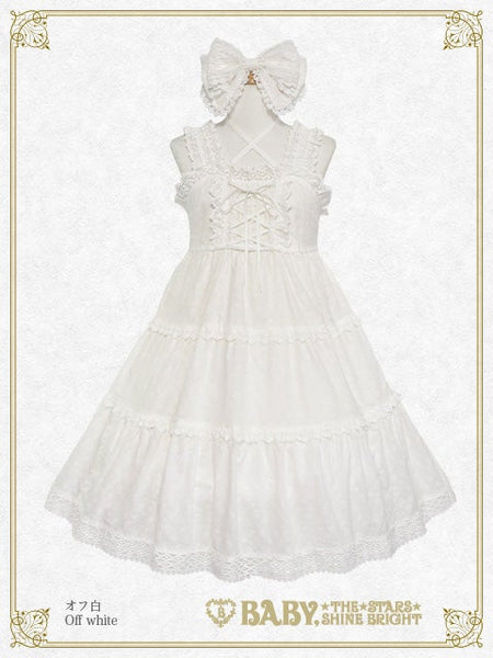 B50OJ201 Hawase Embroidery Tiered Jumperskirt Set