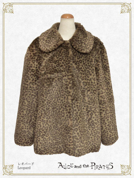 P19CO330 Leopard Faux Fur Coat