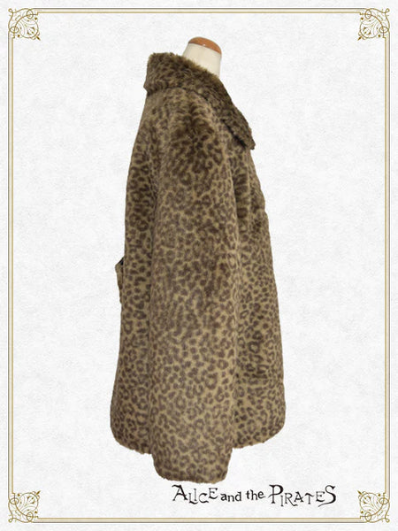 P19CO330 Leopard Faux Fur Coat