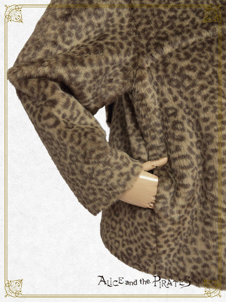 P19CO330 Leopard Faux Fur Coat