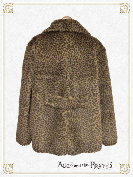 P19CO330 Leopard Faux Fur Coat