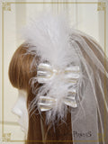 P19HA969 Marabou and Veil Headbow