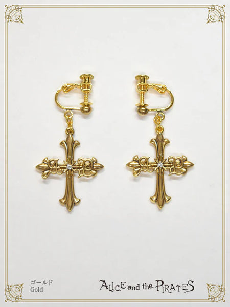 P20AC039 A/P Cross Clip-on Earrings