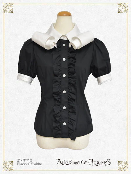 P20BL414 Clown’s Prank Twisted Collar Blouse