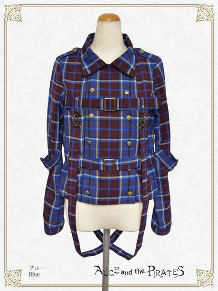 P20BL419 Tartan Check Pattern Overshirt with Harness Belt