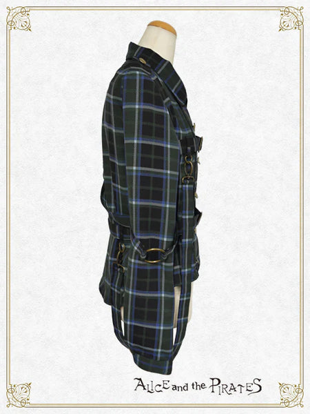 P20BL419 Tartan Check Pattern Overshirt with Harness Belt