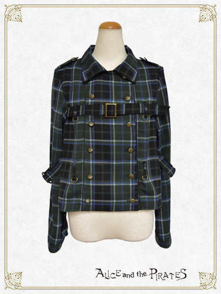 P20BL419 Tartan Check Pattern Overshirt with Harness Belt