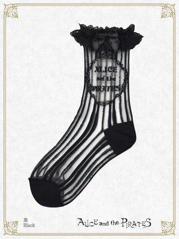 P20SC811 A/P Striped See-Through Socks